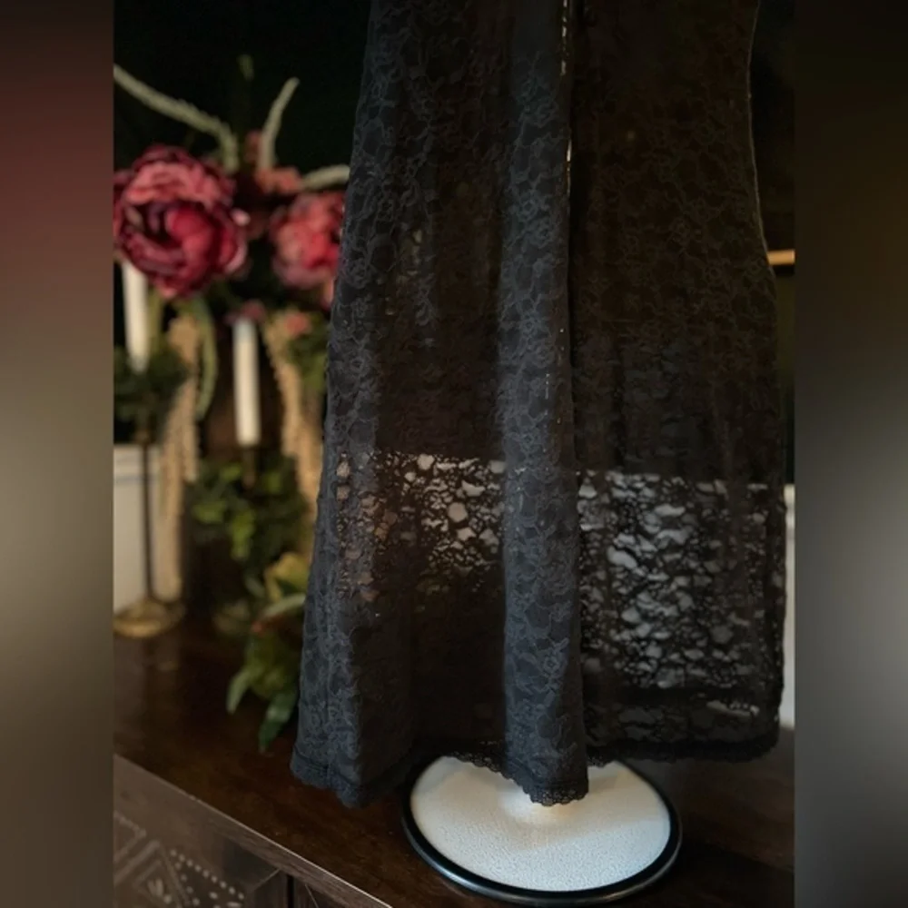 Victoria’s Secret black lace slip, size S